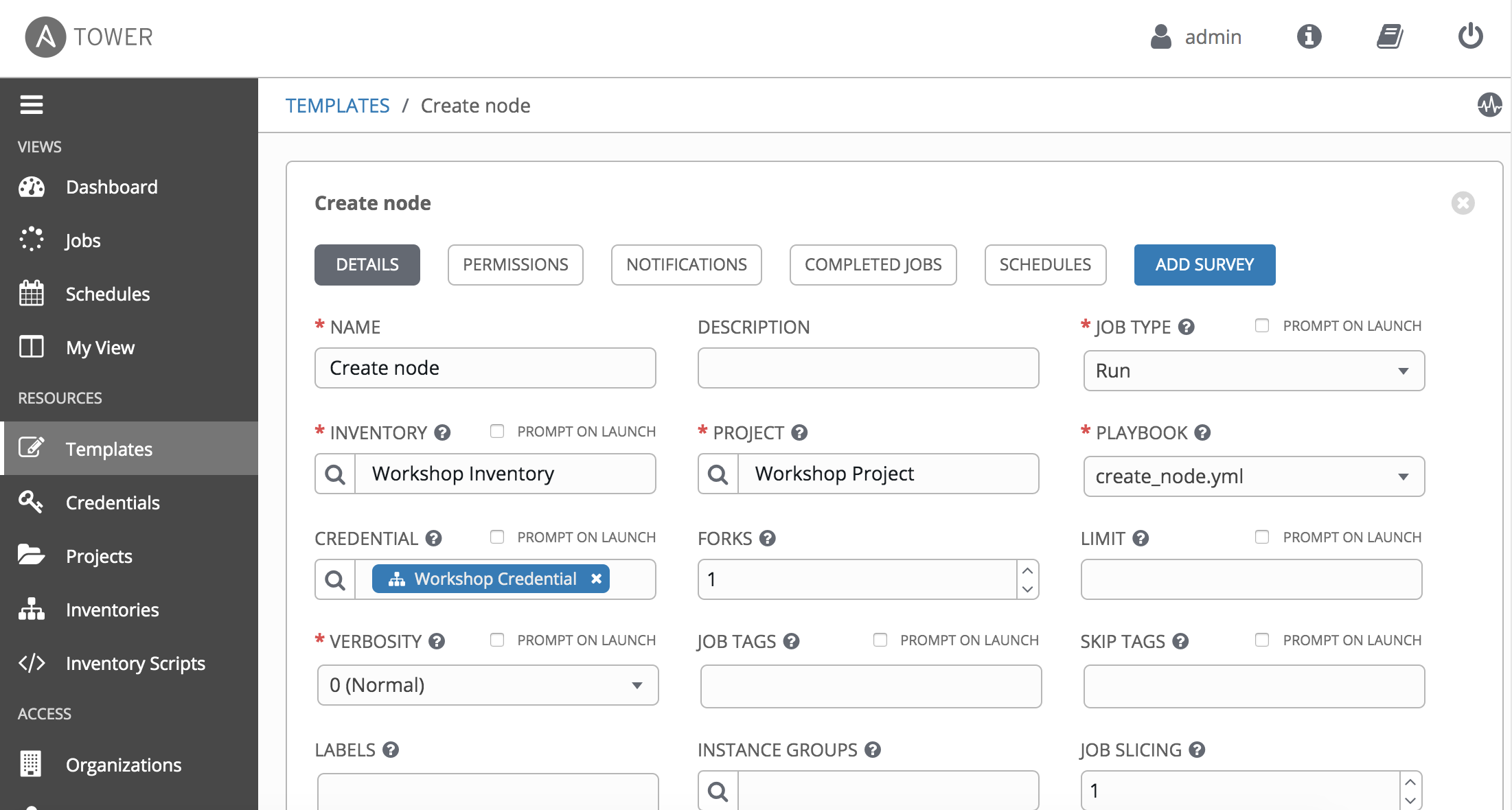 create node