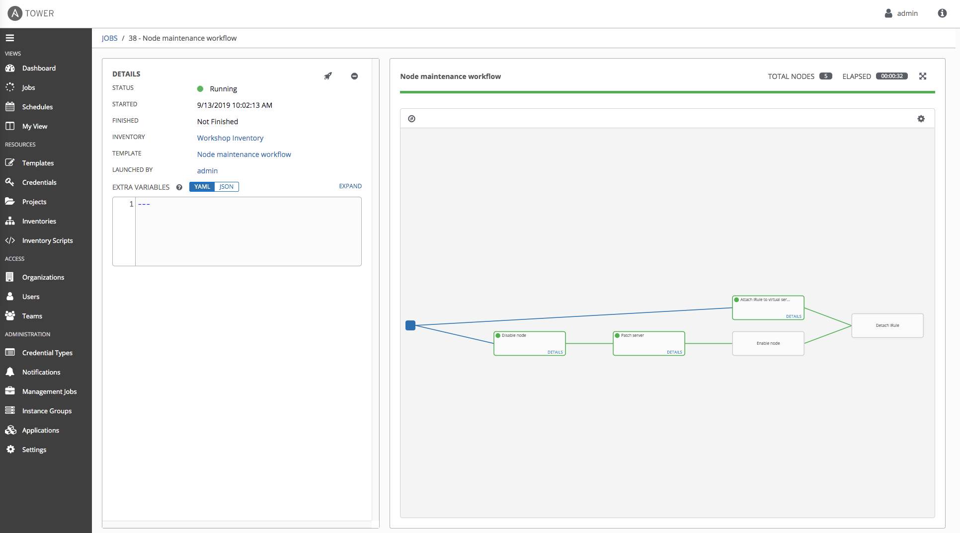 workflow job launched