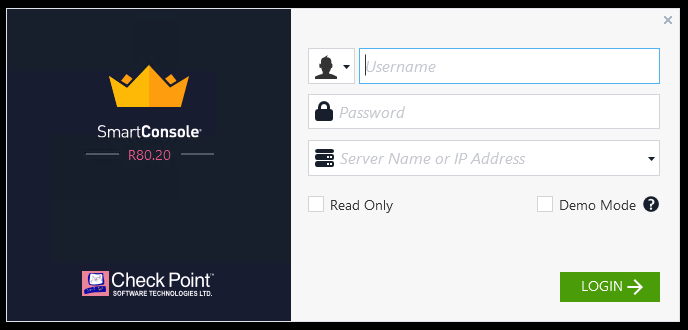SmartConsole login window